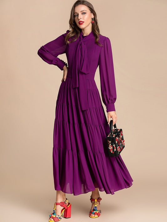 Novella Elegant Maxi Dress Purple / S