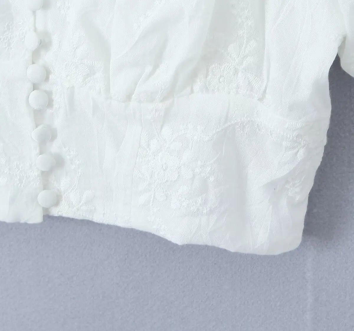 Embroidery White Crop Top Graceful And Midi Skirt Set Suit