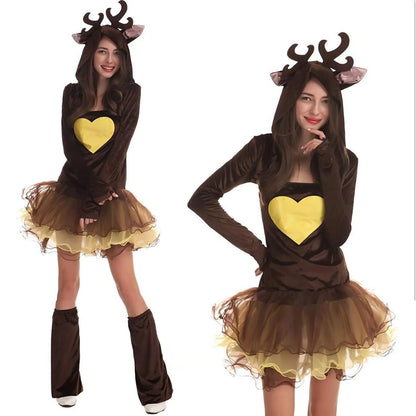 Winter Xmas Tree Deer Snowman Sexy Lolita Party Christmas Costume