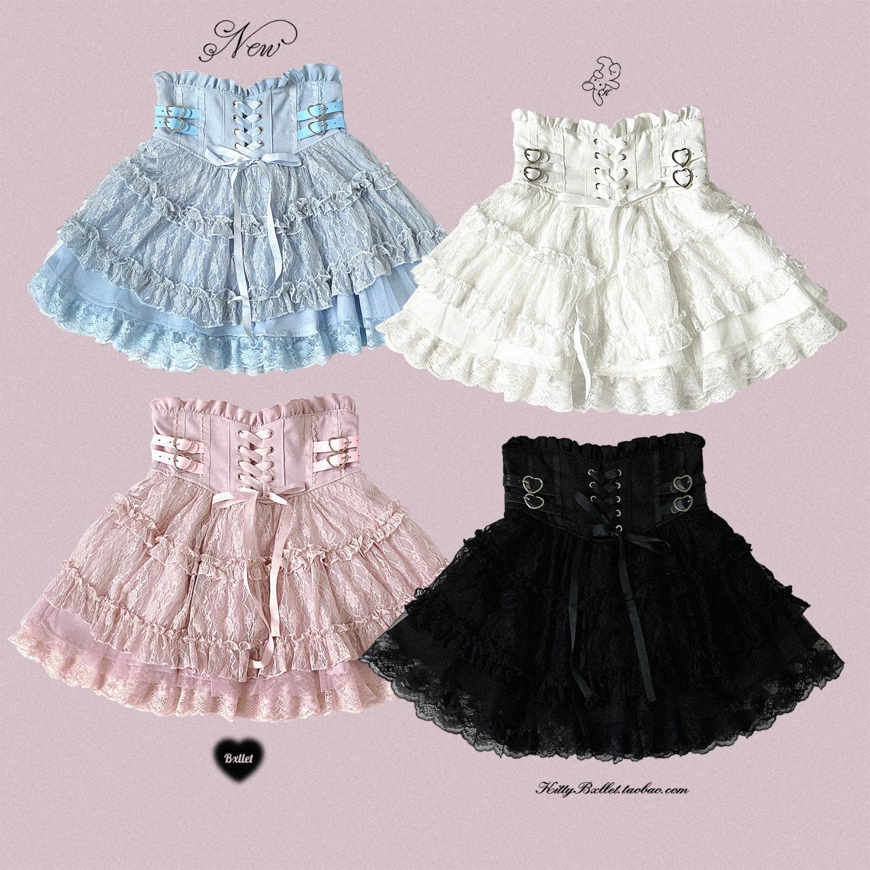Lace Ruffle Bow Mini Skirt WHITE / One Size