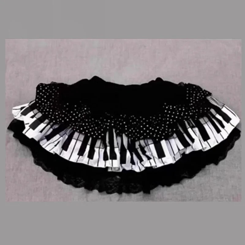 Baggy Lace Gothic Lolita Cake Skirt Black / One Size