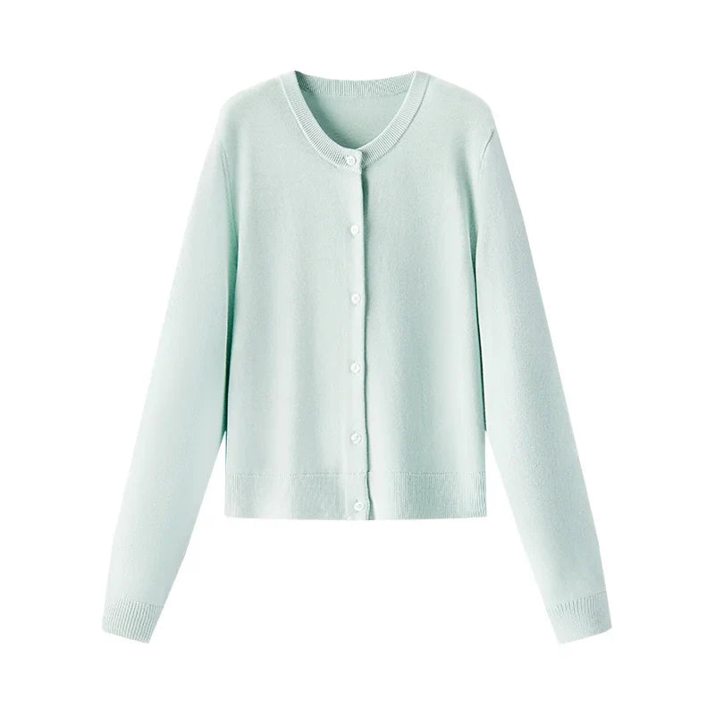 Red Solid Color Elegant Layered Cardigan Green / Xs Cardigan-241208