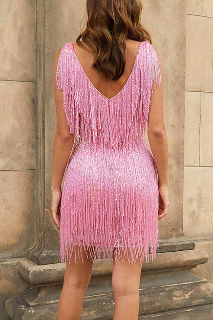 Sequins Tassel Tank Dress