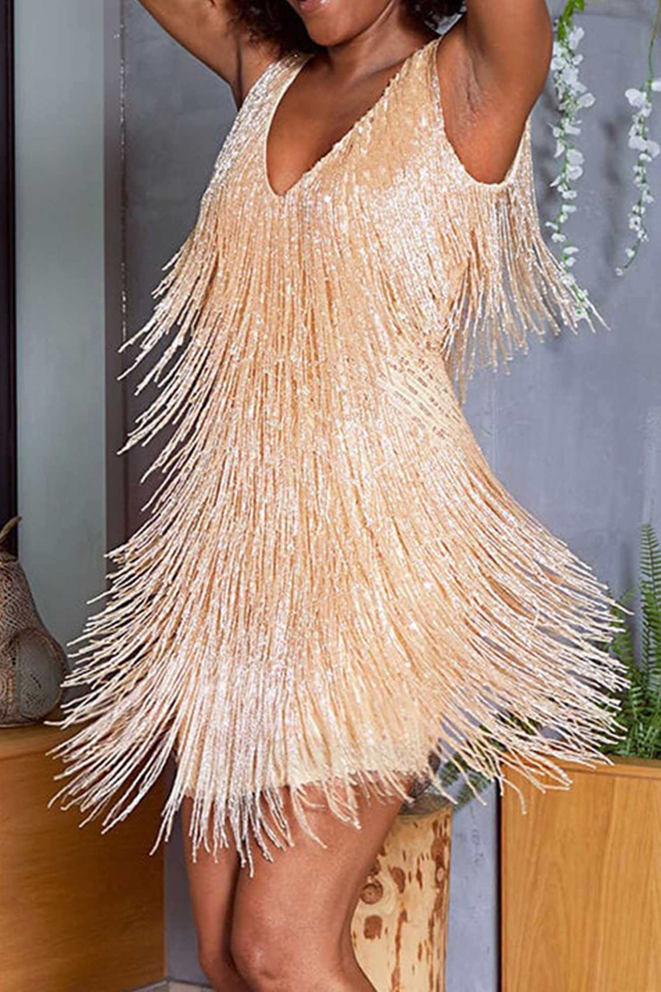 Sequins Tassel Tank Dress