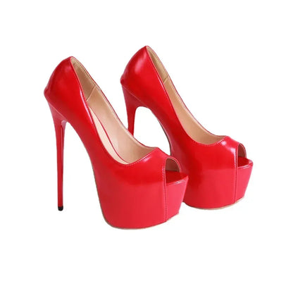 Red Fish Mouth Platform Stiletto Heels Women Pumps for Party Shows