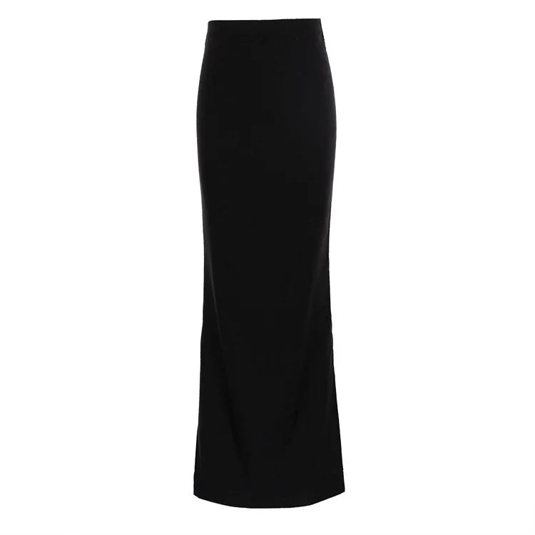 Sexy Tight Black Maxi Bodycon Thick Autumn Winter Long Package Skirt