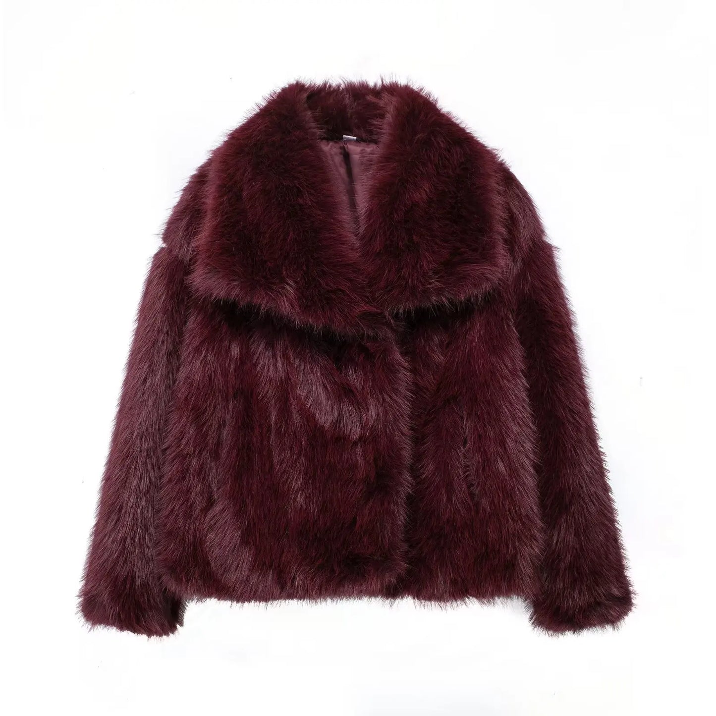 Faux Fur Lapel Autumn Winter Coat