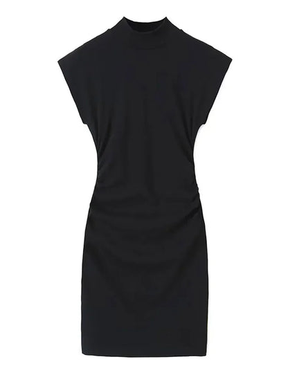 Solid Chic High Waisted Sexy Rear Split Office Lady Commuting Midi Dress