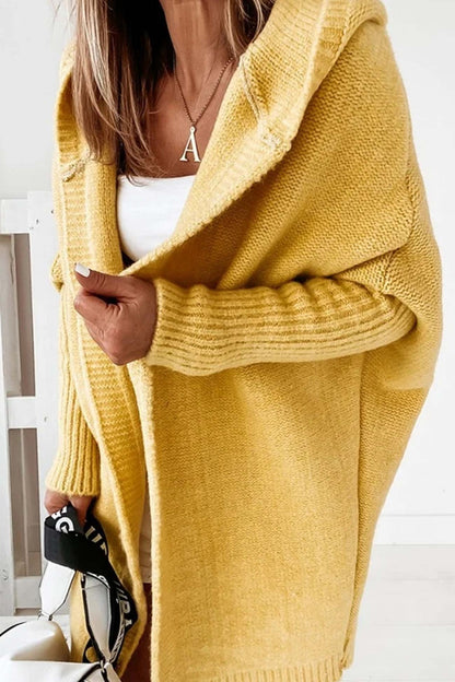 Hoodie Front Open Cardigan