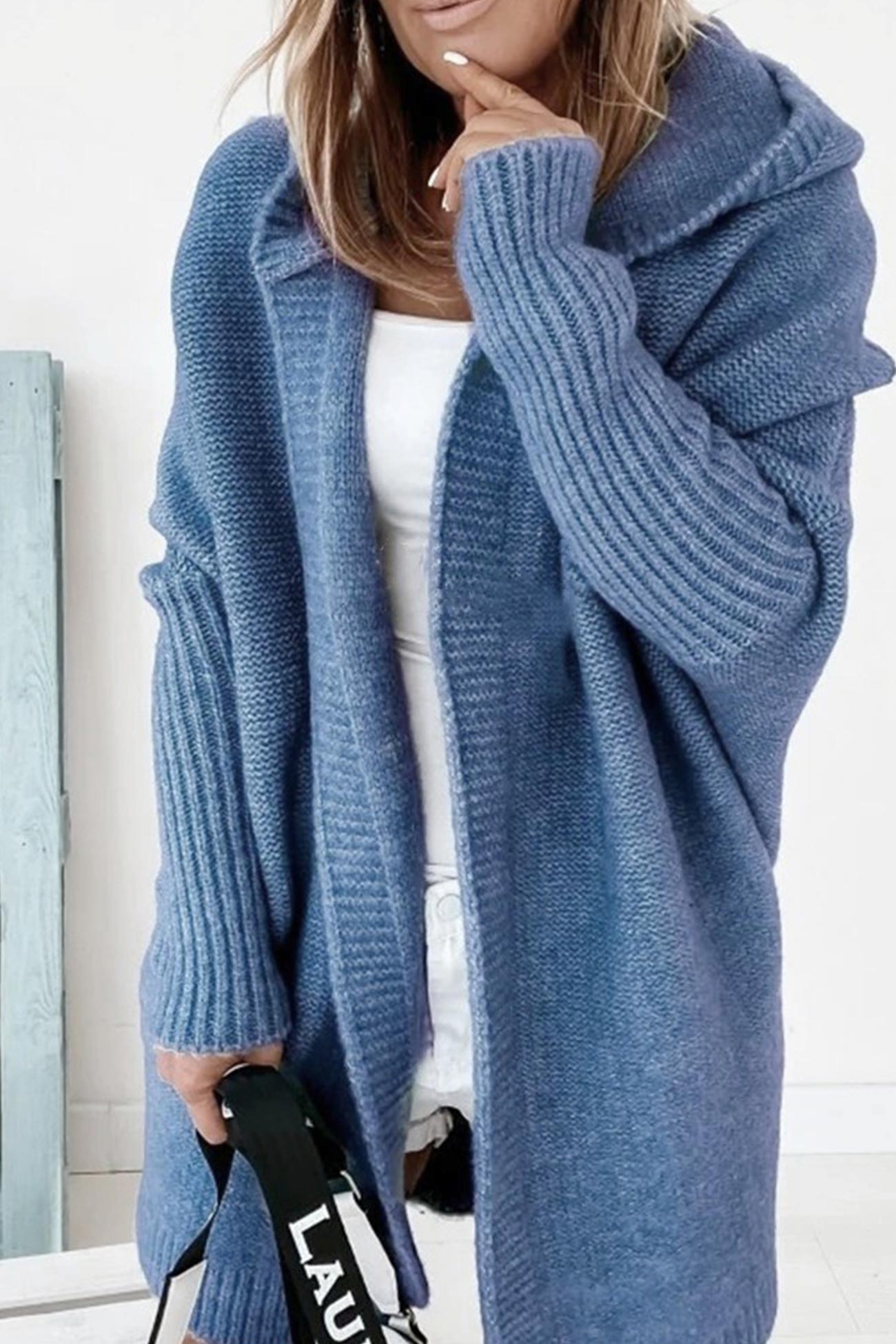 Hoodie Front Open Cardigan