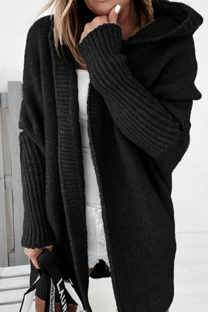 Hoodie Front Open Cardigan