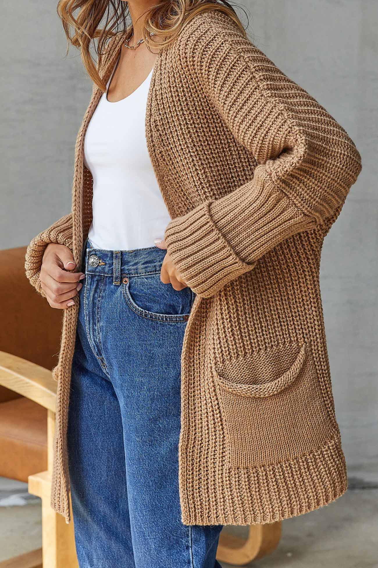 Long Open Front Cardigan