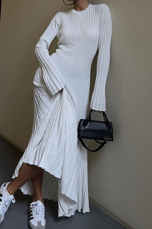 Ribbed Knit Tie-waist Dress