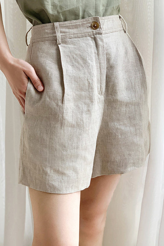 Waist High Linen Shorts