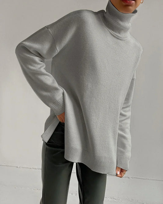 Colorblock  Turtleneck  Thick Sweater