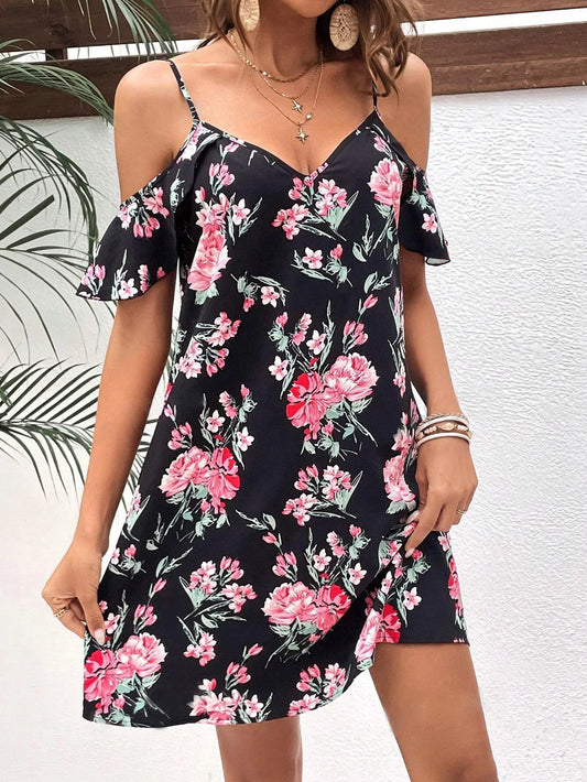 Sexy Strapless Printed Summer Floral Dress