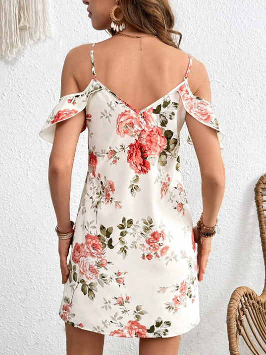 Sexy Strapless Printed Summer Floral Dress