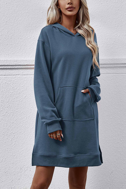 Midi Hoodie Dress with Pocket Slit