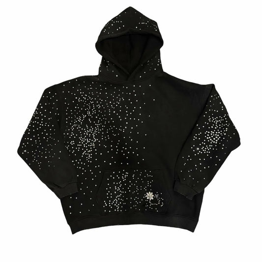 Rhinestone Black Pullover Hoodie