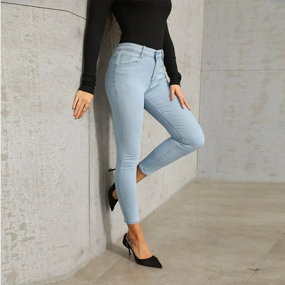 Stretch Skinny Women's High Waisted Sexy Streetwears Pencil Fashion Elastici Denim Slim Casual Jean