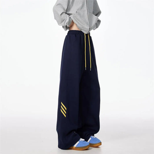 Striped Fleece Motion Loose Pants