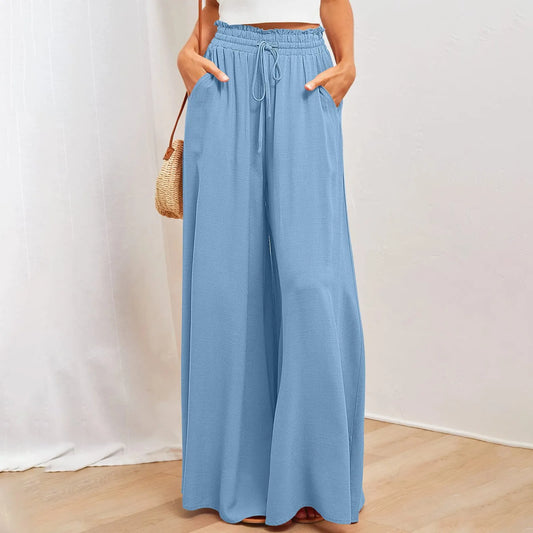 Pleated Solid Wide Leg Culotte Pants