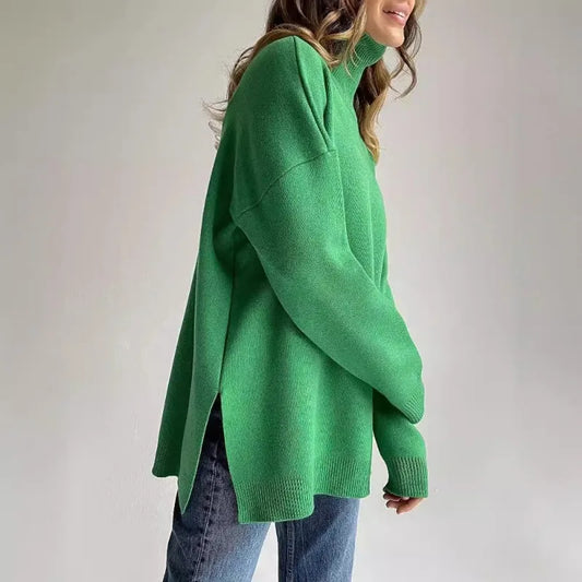 Turtleneck Casual Long-Sleeved Knitted Sweater