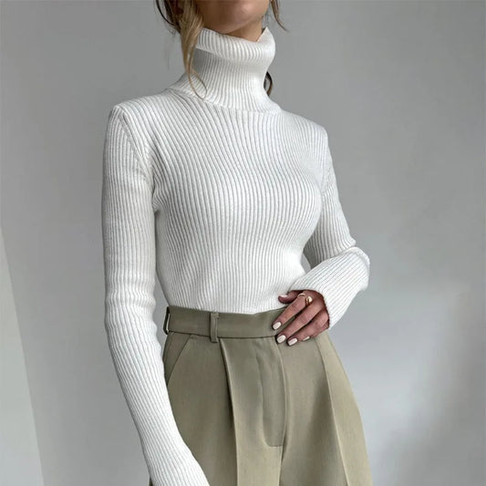 Turtleneck Slim Pullover Long Sleeve Sweater