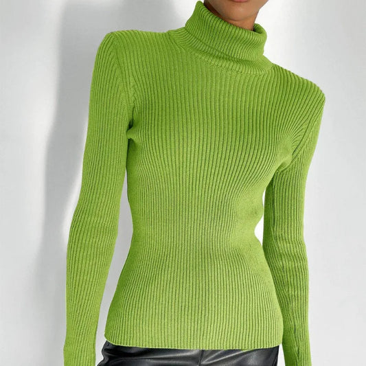 Turtleneck Slim Pullover Long Sleeve Sweater