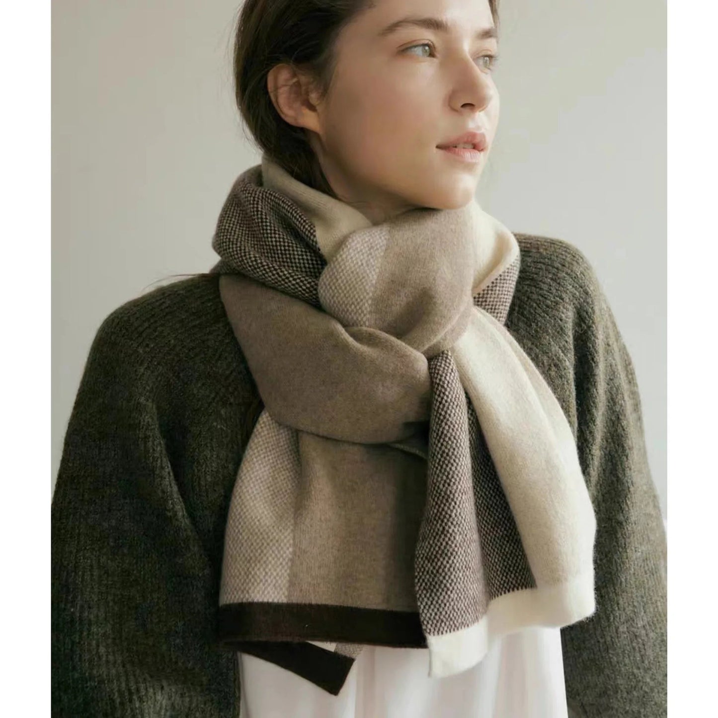 Cashmere Winter Scarf for Women - Designer Knit Warmth