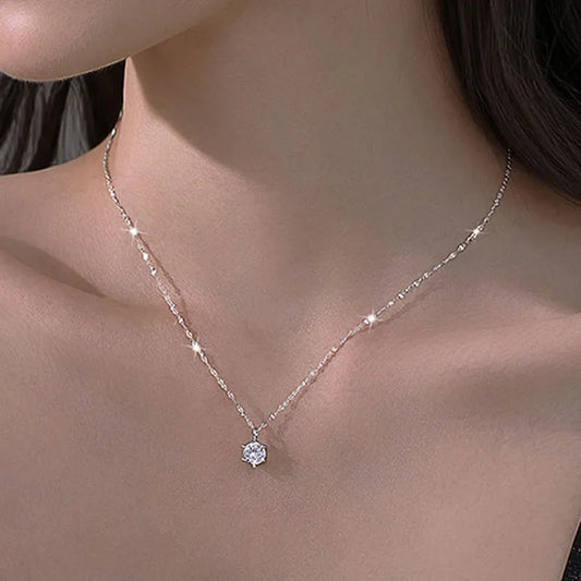 Zircon Silver Choker Necklace