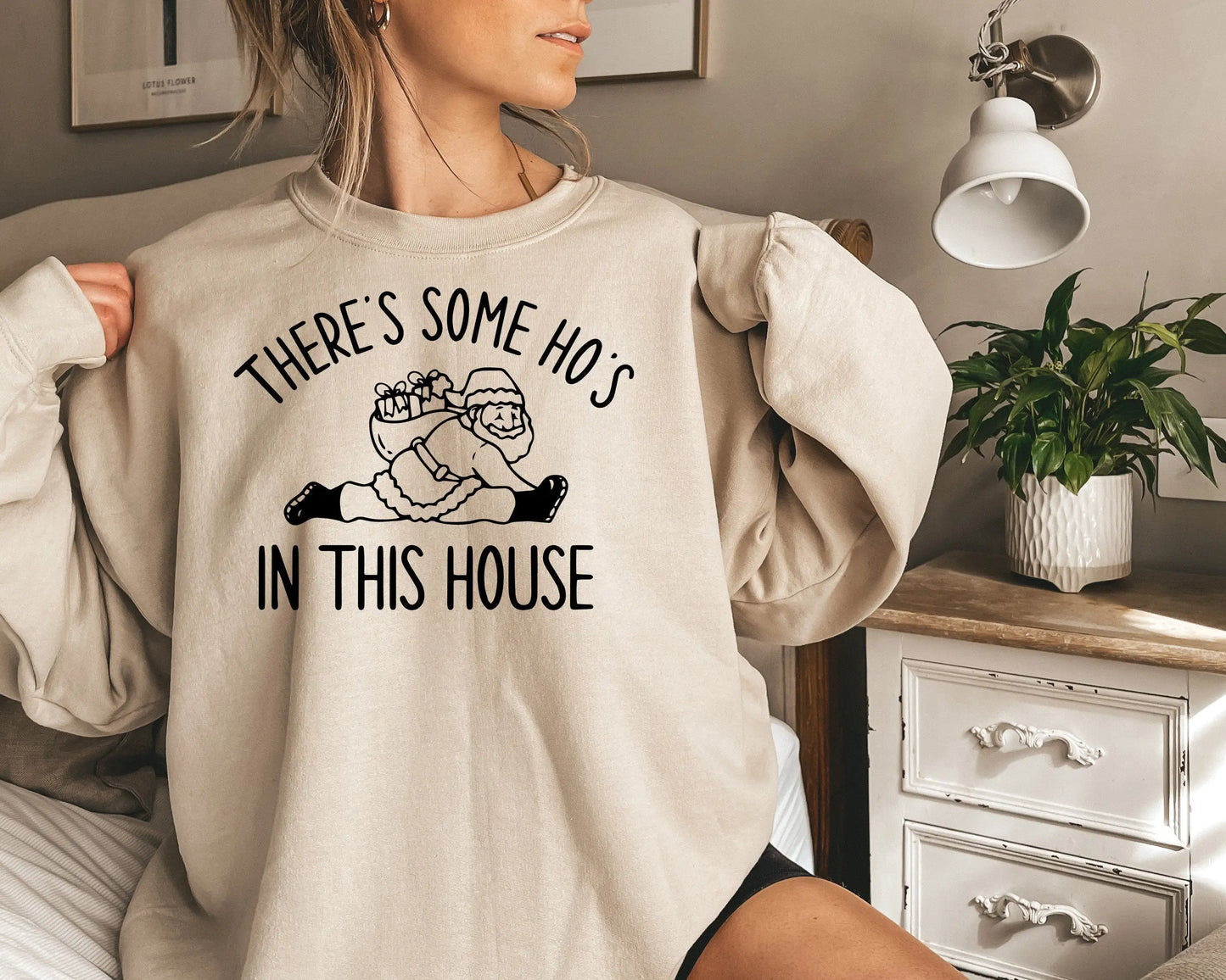 Someone Hos House Slogan Vintage Comfort Holiday Girl Christmas Hoodie