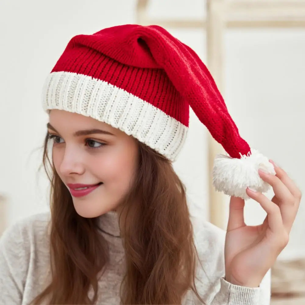 Knitted Santa Cosplay Holiday Beanie Hat Hat-L