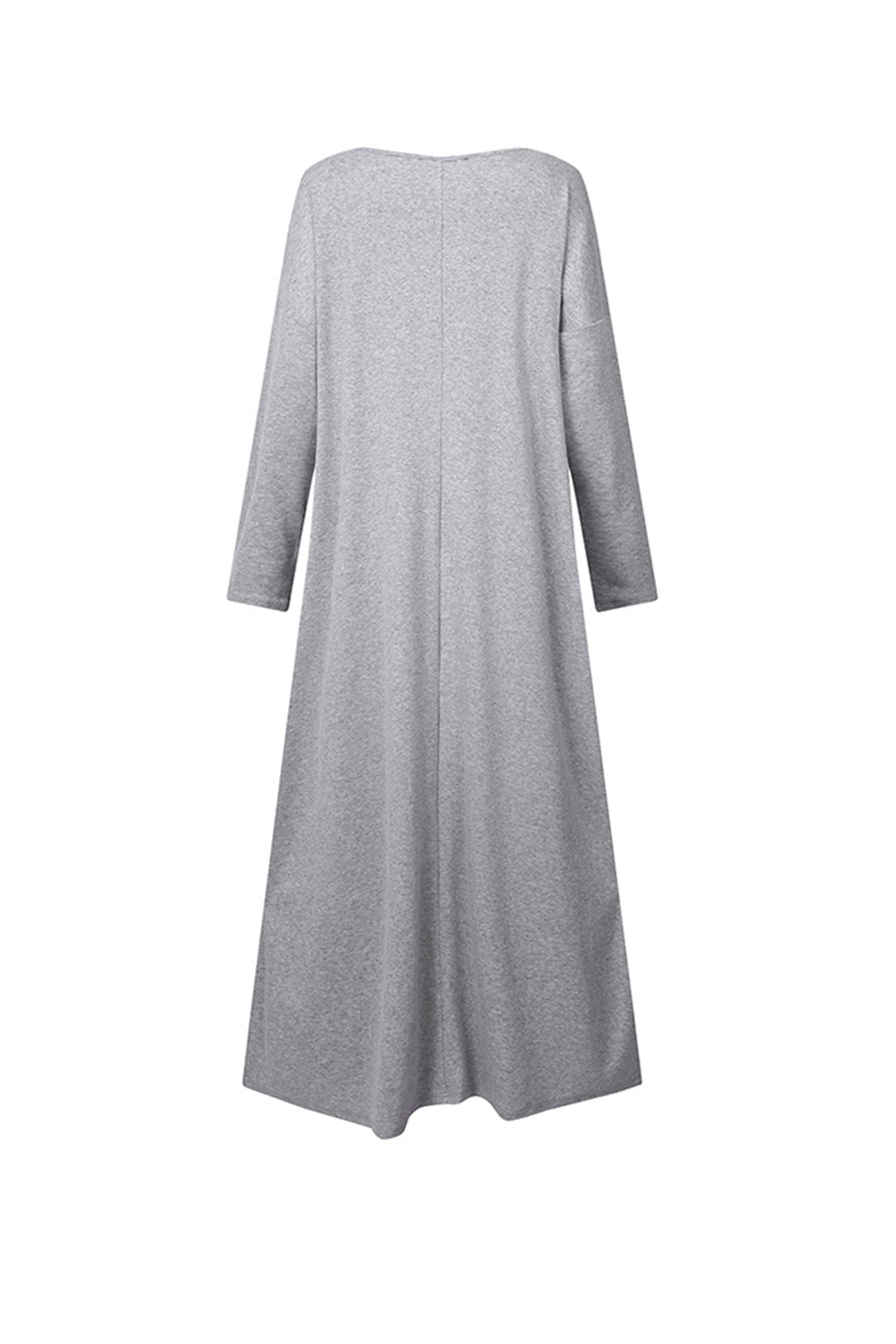 V Neck Sweatshirt Dress with Slit Hem