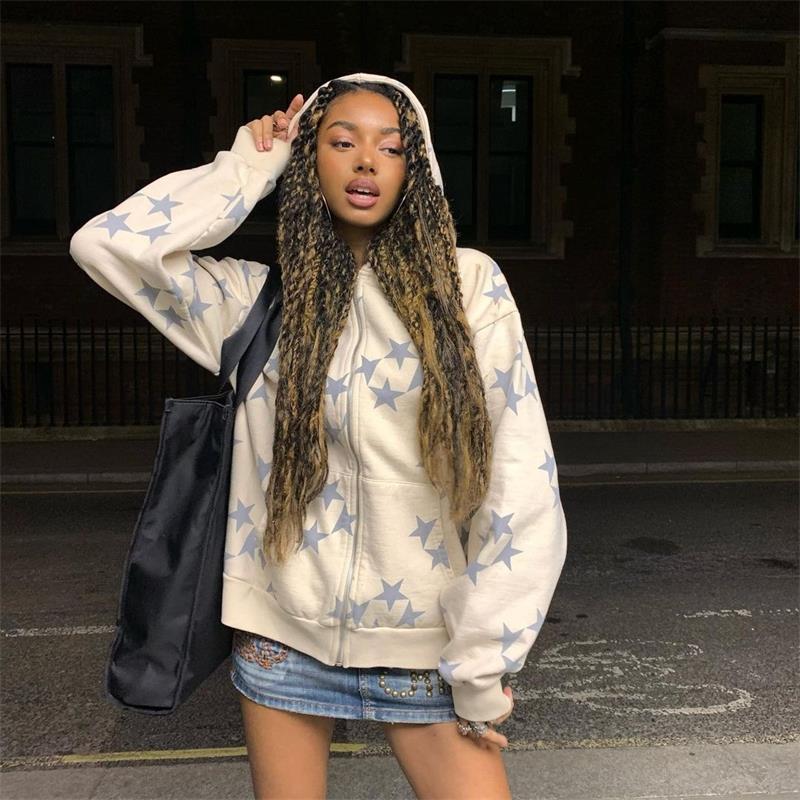 Vintage Star Graphic Hoodies White / S Sweatshirts & Hoodies-L