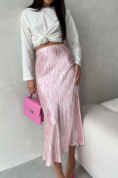 Midi Fishtail Zebra Skirt