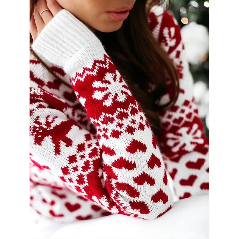 Winter Christmas Knitting Soft Warm Knitwear Full Sleeve Casual Christmas Sweater