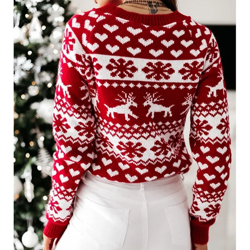 Winter Christmas Knitting Soft Warm Knitwear Full Sleeve Casual Christmas Sweater