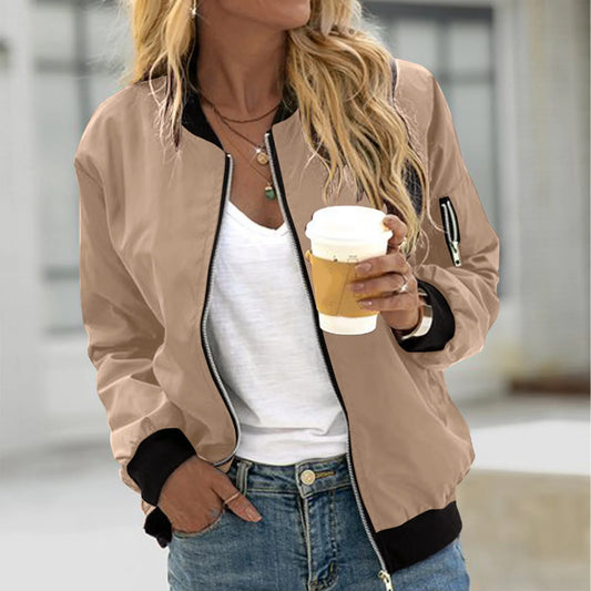 Plus Size Square Thin Pocket Blouse Baseball Top Warm Chic Stylish Elegant Fashionable Versatile Jacket