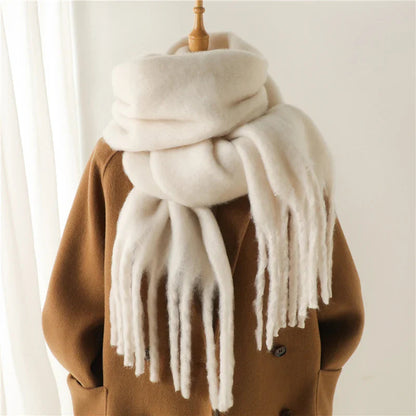 Cashmere Winter Scarf for Women - Solid Thick Soft Pashmina Wrap