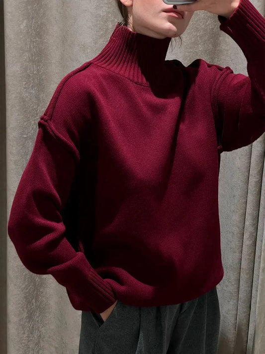 Solid Color Fashion Turtleneck Sweater