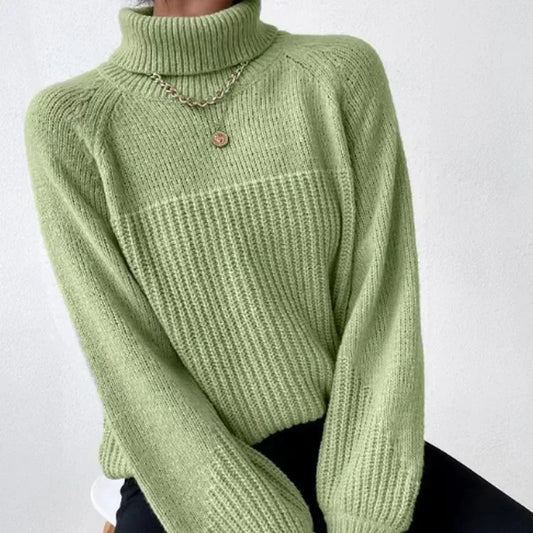 Turtleneck Cross Jacquard Sweater