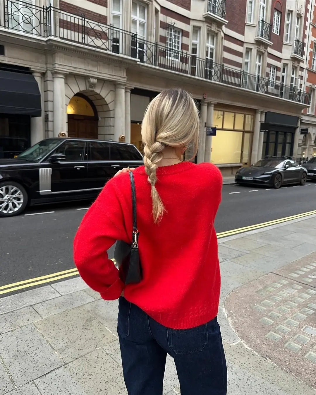 Loose Round Neck Retro Long Sleeve Knitted Pullover Christmas Sweater