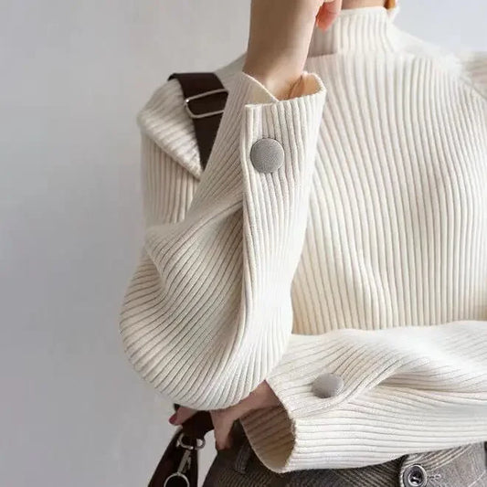 Turtleneck & Crochet  E-girl  Year-round Sweater