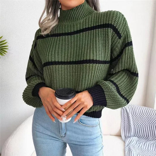 Turtleneck  Lantern Sleeve  Elegant Sweater