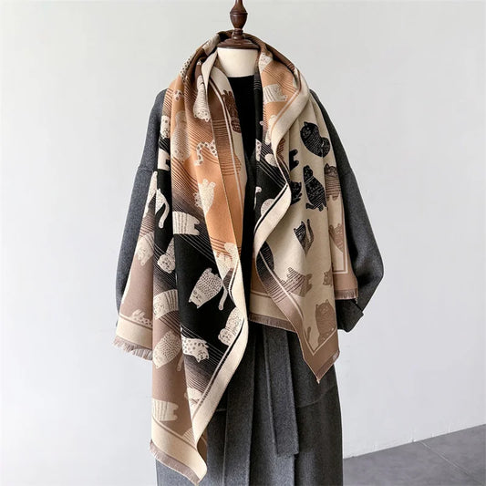 Winter Cashmere Cat Pashmina Scarf