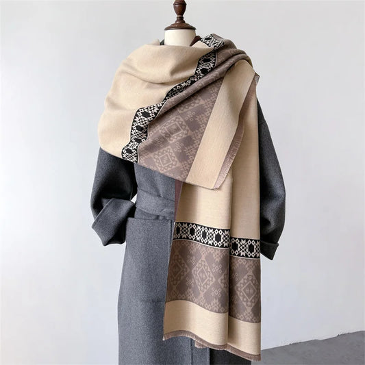 Plaid Cashmere Winter Scarf