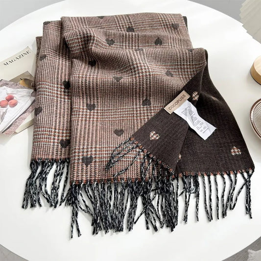 Cashmere Winter Plaid Pashmina Scarf