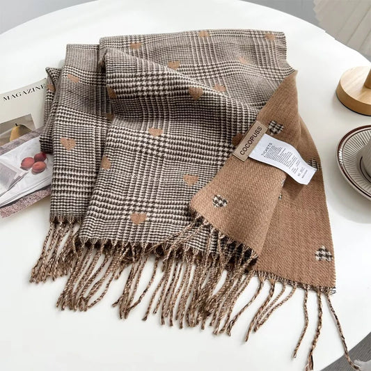 Cashmere Winter Plaid Pashmina Scarf