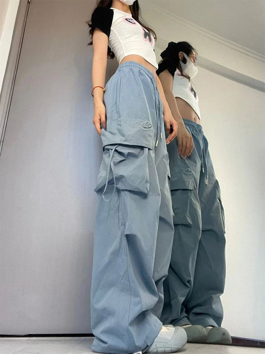 Y2K High Waist Cargo Baggy Pants